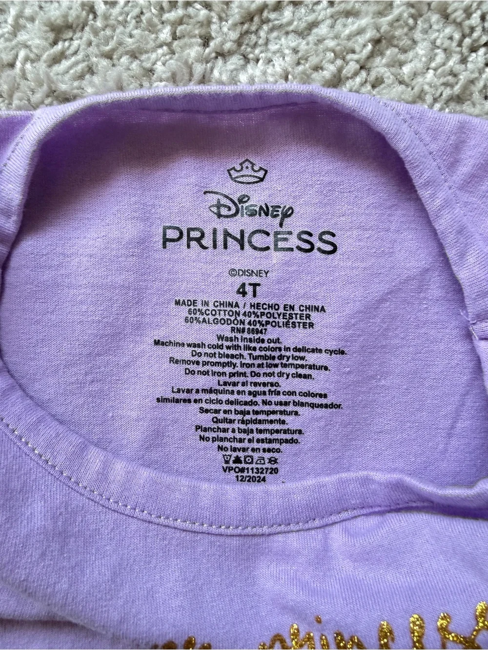 NWOT Disney Girls Short Sleeve Princess T-Shirt Bundle 4T - Picture 5 of 6